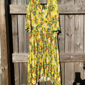 Melissa McCarthy Seven Vibrant Floral High Low Dress Size 1X
